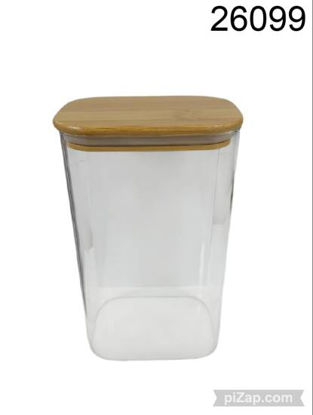 Imagen de FRASCO VIDRIO CON TAPA BAMBOO 21*12CM 3.26